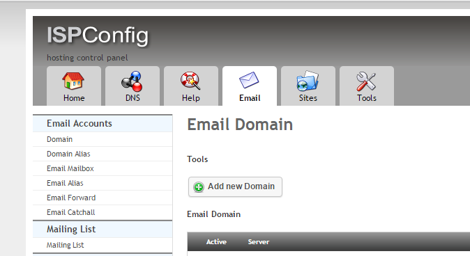 Adding Email Domain